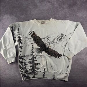 Eagle Print Gray Sweater